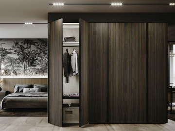 ALWAYS - Custom sectional wood veneer wardrobe by Guzzini & Fontana - view 2